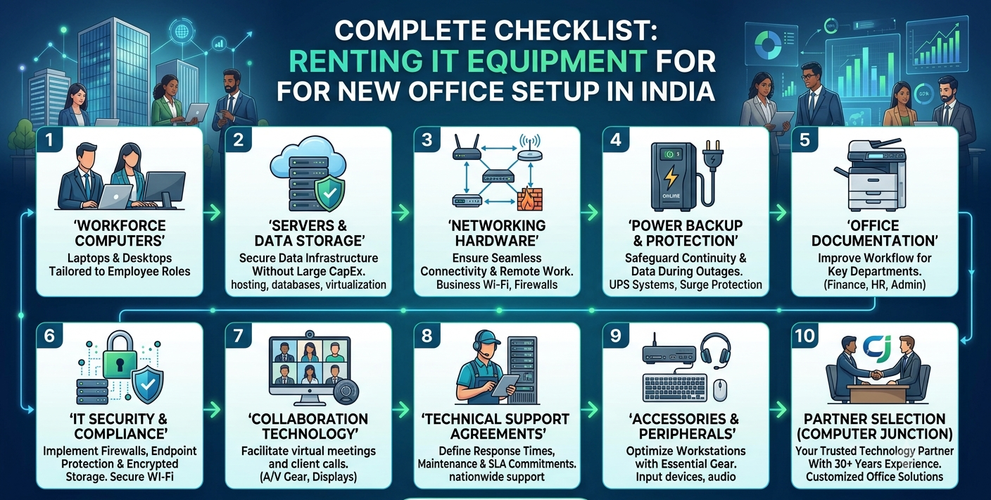 COMPLETE CHECKLIST: RENTING IT EQUIPMENT FOR NEW OFFICE SETUP IN INDIA