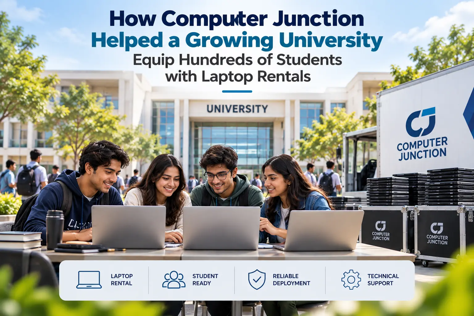 Computer Junction laptop rentals helping a university equip hundreds of students with laptops